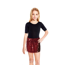 Minigonna Rossa con Paillettes per bambina