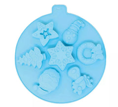 Stampo Circolare in Silicone da 24 cm per 7 Biscotti di Natale
