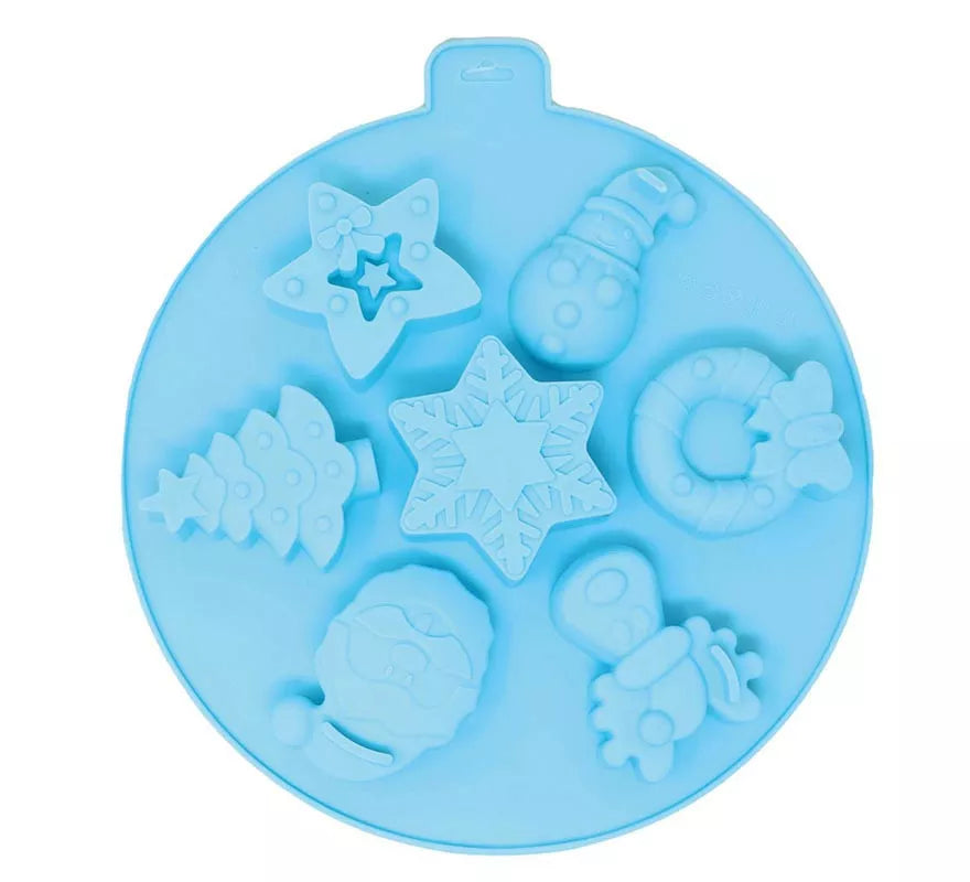 Translation missing: it.Molde Circular para 7 Galletas Navideñas de silicona de 24 cm