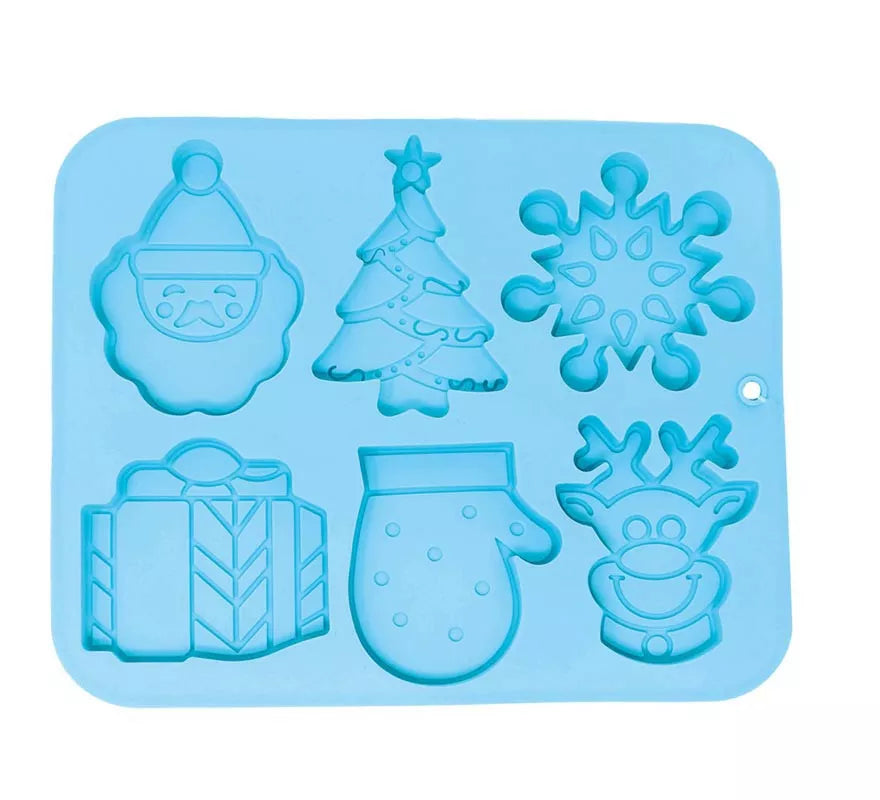 Translation missing: it.Molde Cuadrado para 6 Galletas Navideñas de silicona de 22x18 cm