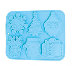 Stampo quadrato in silicone per 6 biscotti di Natale 22x18 cm