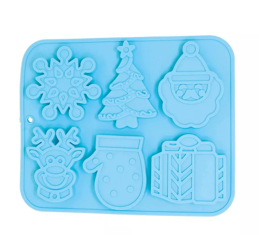 Translation missing: it.Molde Cuadrado para 6 Galletas Navideñas de silicona de 22x18 cm