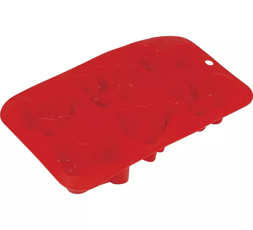 Translation missing: it.Molde de Silicona rojo para 6 Galletas Navideñas de 16x25 cm