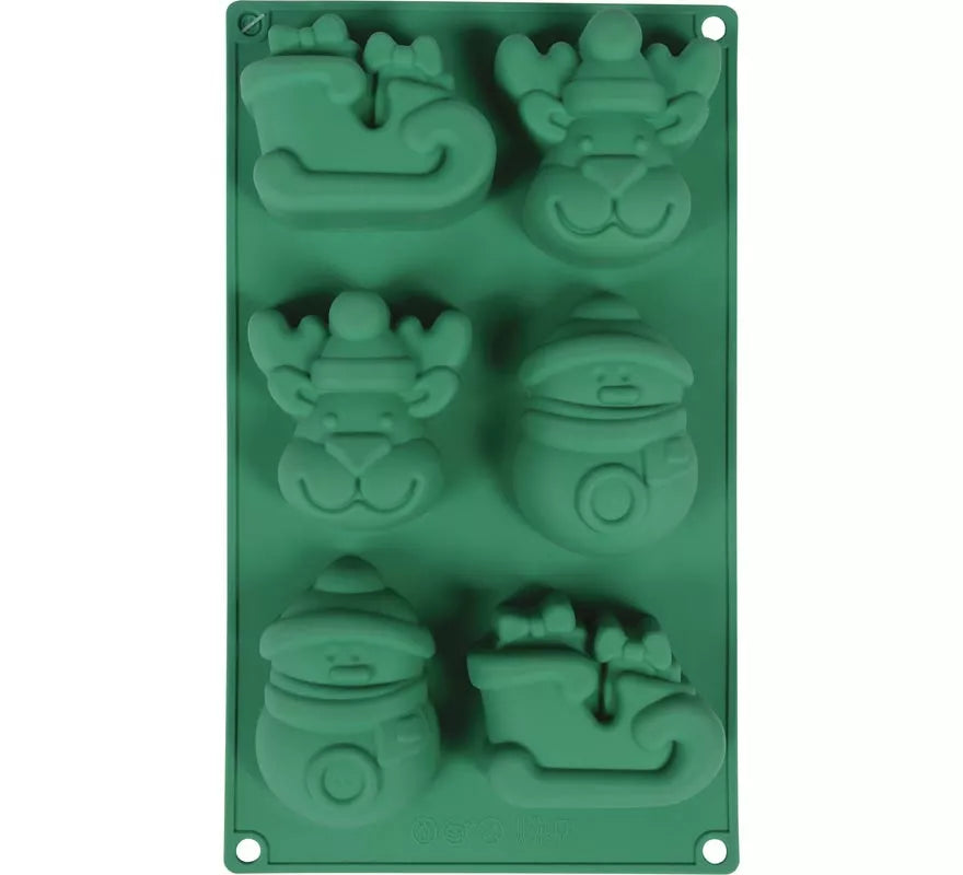 Translation missing: it.Molde de Silicona verde para 6 Galletas de Navideñas de 17x29 cm