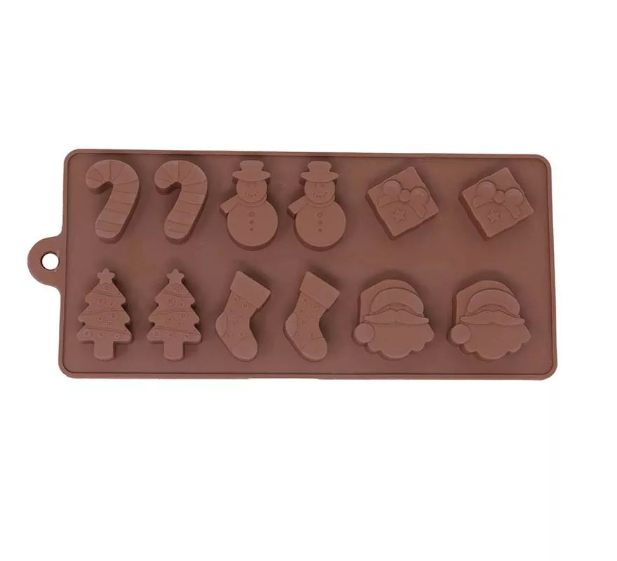 Translation missing: it.Molde Rectangular para 12 Galletas Navideñas de silicona de 10x20 cm
