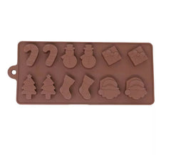 Stampo in silicone rettangolare per 12 biscotti di Natale, 10x20 cm