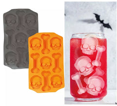 Stampi di cubetti di ghiaccio per halloween in 2 modelli assortiti 12x22 cm