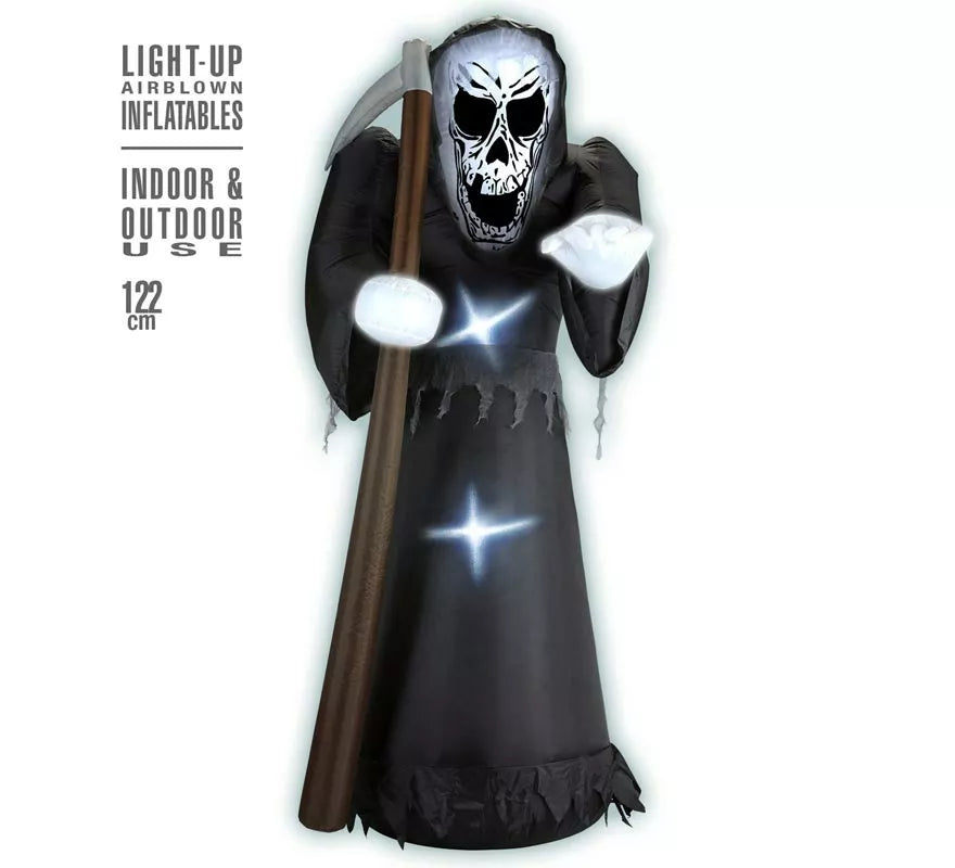 Muerte Auto Hinchable de Halloween con Iluminación de 122 cm