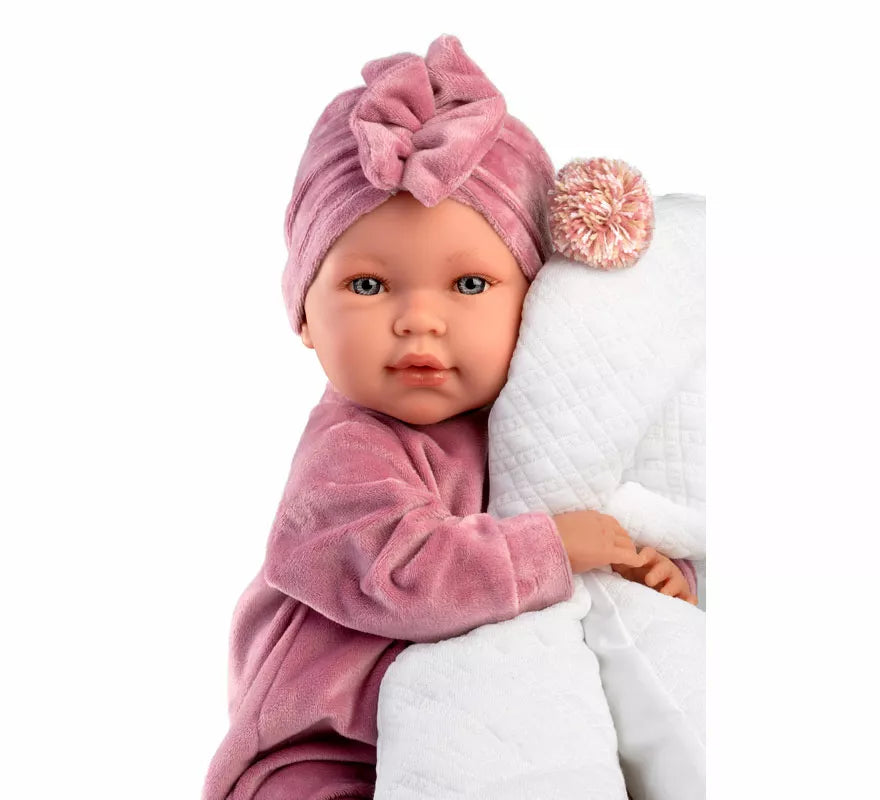 Translation missing: it.Muñeca Abril Llorona de 42 cm con Chichonera y Conjunto
