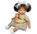 Muñeca Álex morena con Bebé y Bestido Floral de 40 cm