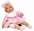 Muñeca Álex Muselina rosa con Chupete de 40 cm