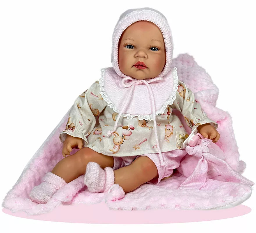 Translation missing: it.Muñeca Celia con Manta y Conjunto rosa de 45 cm