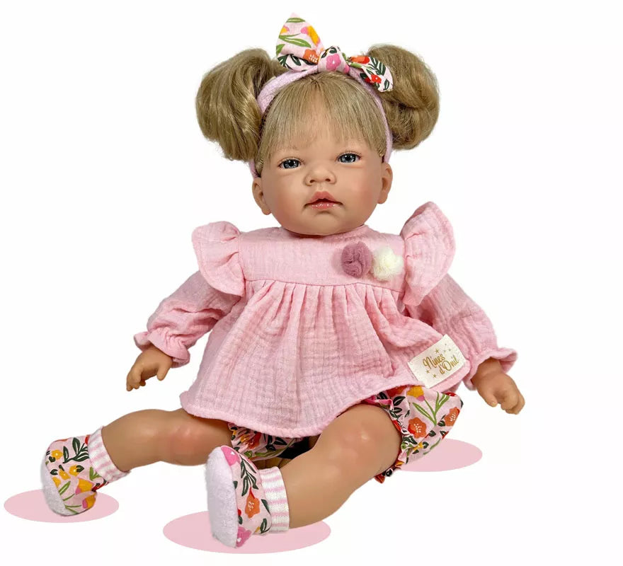 Translation missing: it.Muñeca Celia Floral rosa de 45 cm