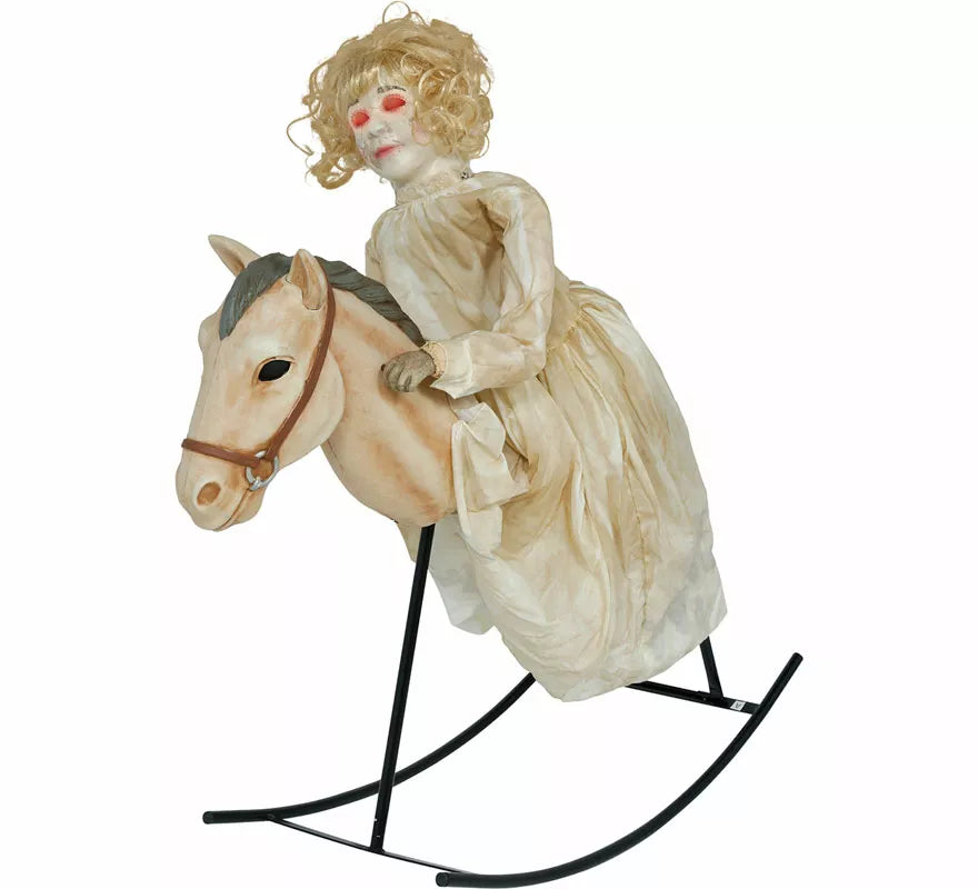 Muñeca Terrorífica a Caballito con Luz, Sonido y Movimiento de 100 cm