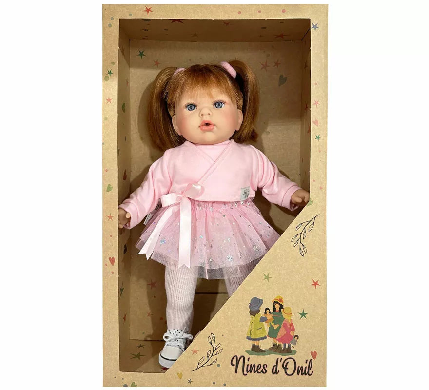 Muñeca Tita Star Pelirroja Bailarina rosa de 45 cm
