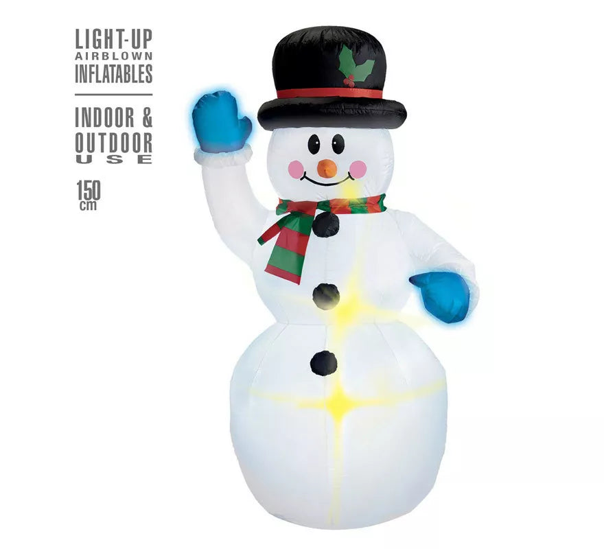 Translation missing: es.Muñeco de Nieve Hinchable Luminoso con Ventilador de 150 cm