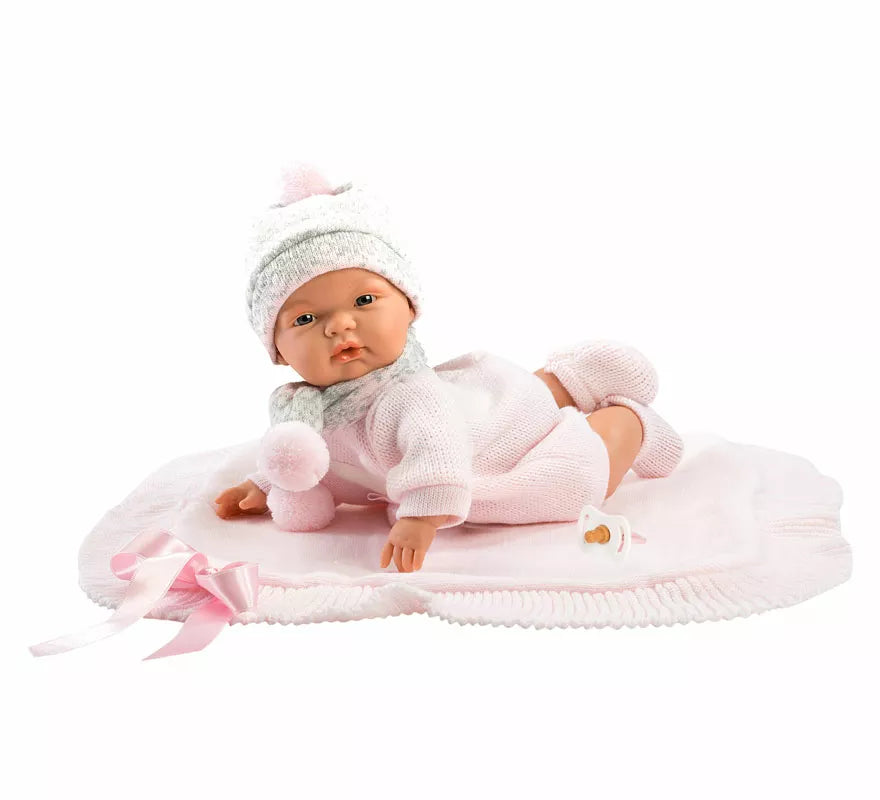 Translation missing: it.Muñeco Joelle Llorón de 38 cm con Toquilla y Conjunto de Punto