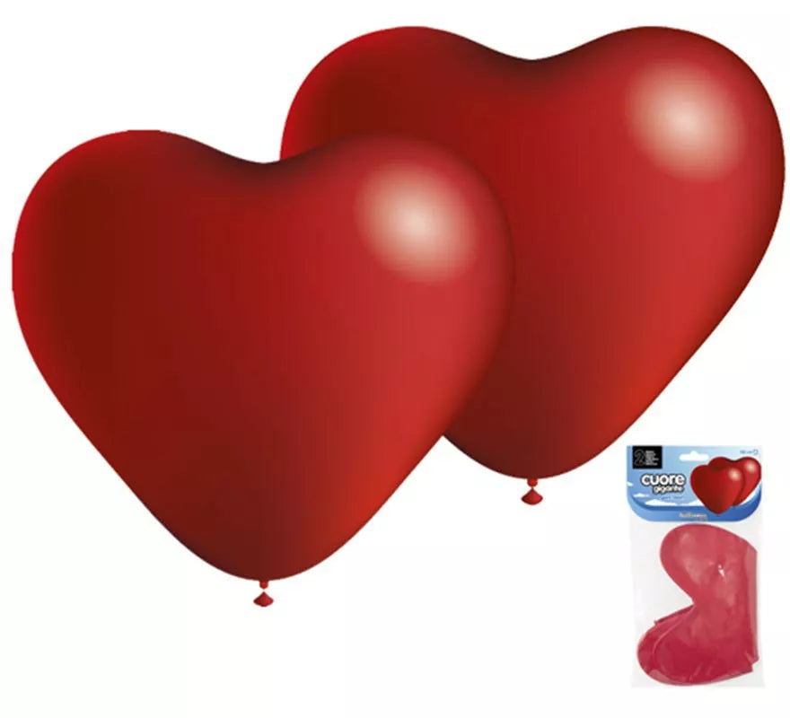 Translation missing: it.Pack 2 Globos forma de Corazón Gigante de 140 cm de perímetro