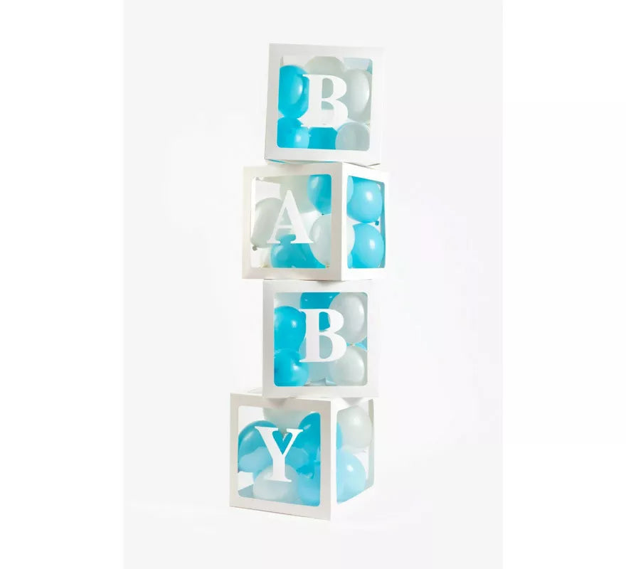 Translation missing: it.Pack 4 Cajas decorativas con pegatinas LOVE y BABY para llenar con Globos