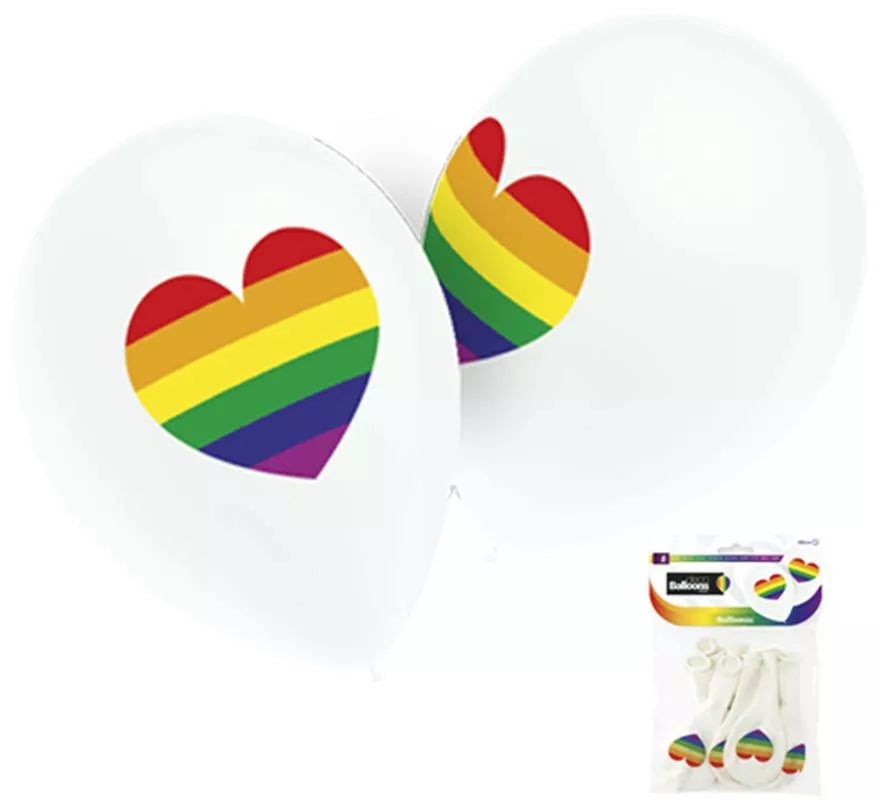 Translation missing: it.Pack 8 Globos Corazón Multicolor de 90 cm de perímetro