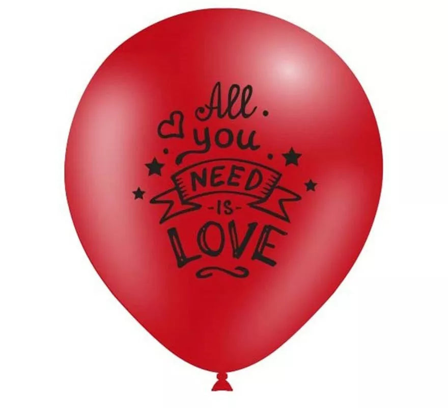 Translation missing: es.Pack 8 Globos rojos All you need is love de 95 cm perímetro