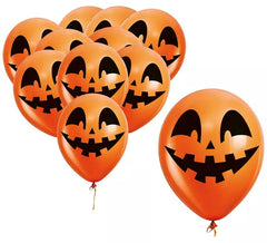 Confezione da 10 Palloncini Faccia Zucca da 30 cm