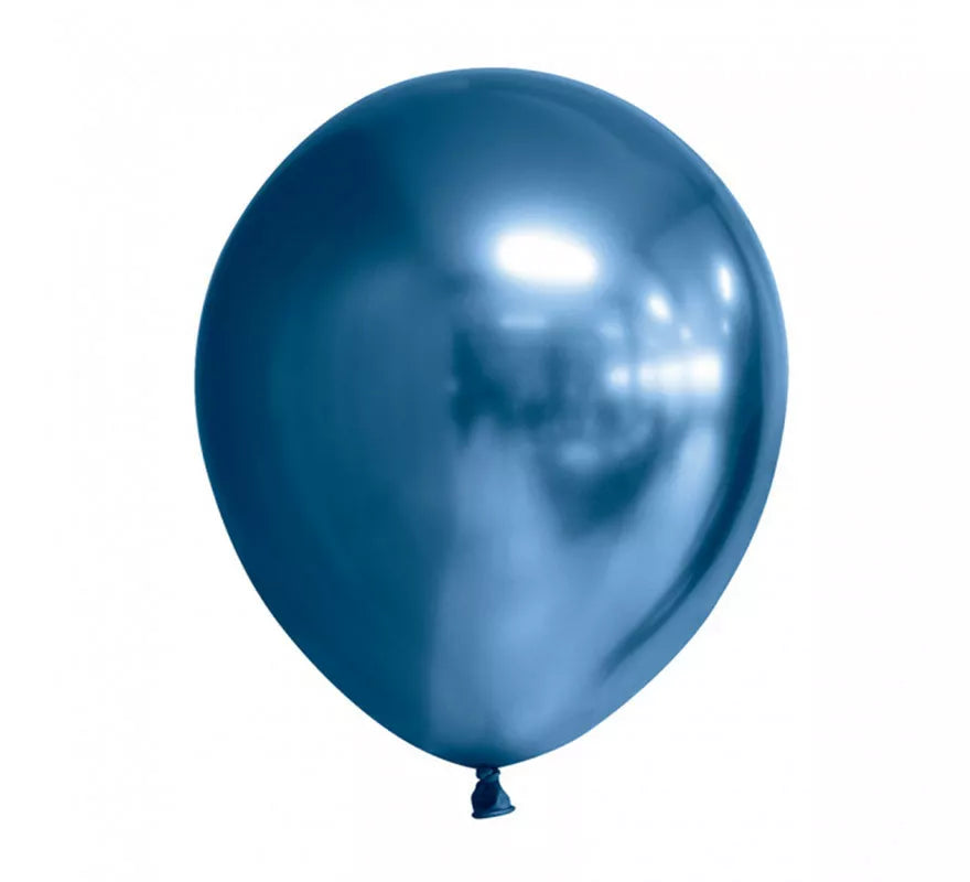 Translation missing: it.Pack de 10 Globos Cromados Redondo Color Azul de 30 cm