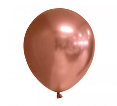 Confezione da 10 Palloncini Rotondi Cromati Colore Rame 30 cm