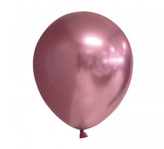 Confezione da 10 palloncini rosa rotondi cromati 30 cm