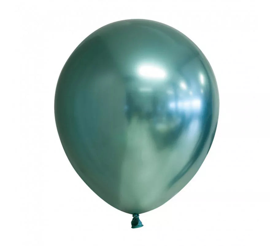 Translation missing: it.Pack de 10 Globos Cromados Redondo Color Verde de 30 cm