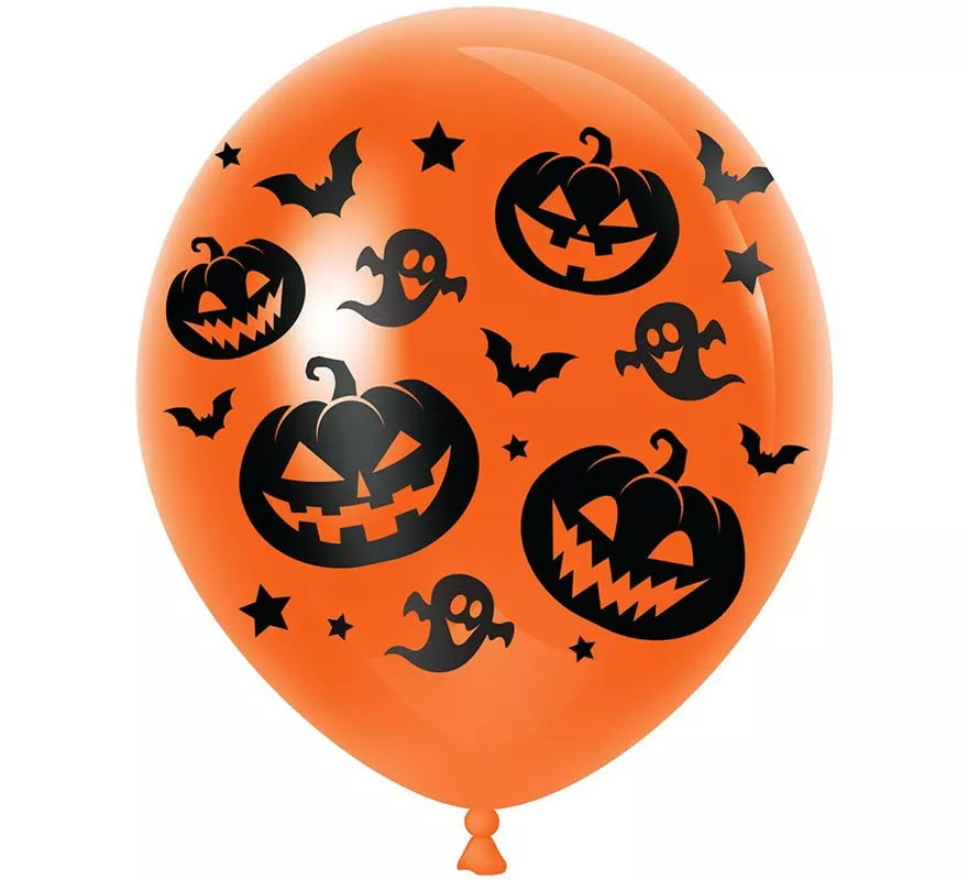 Translation missing: es.Pack de 10 Globos Gato y Calabaza de 30 cm