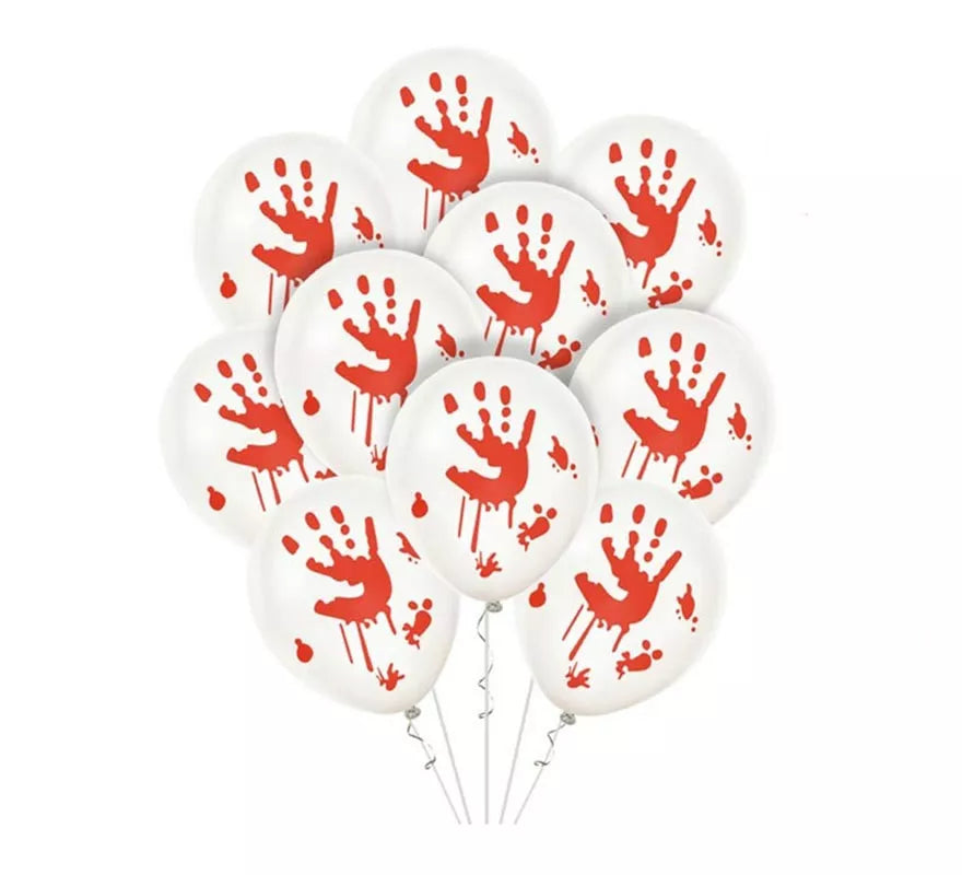 Translation missing: it.Pack de 10 Globos Mano con Sangre de 30cm