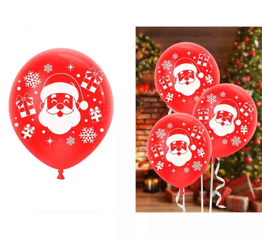 Translation missing: it.Pack de 10 Globos rojos de Papá Noel de Látex