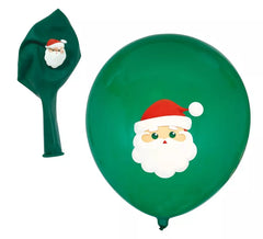 Confezione da 10 palloncini Babbo Natale in lattice verde