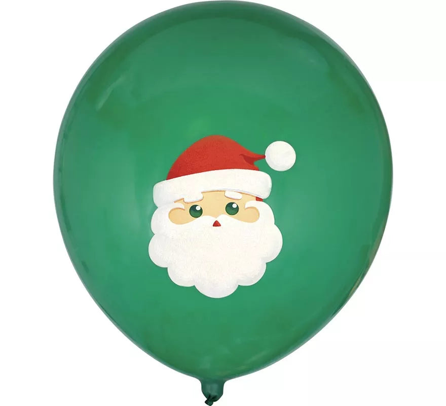 Translation missing: it.Pack de 10 Globos verdes de Papá Noel de Látex
