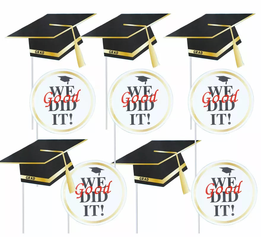 Translation missing: it.Pack de 10 Photocall Graduado con birretes surtidos