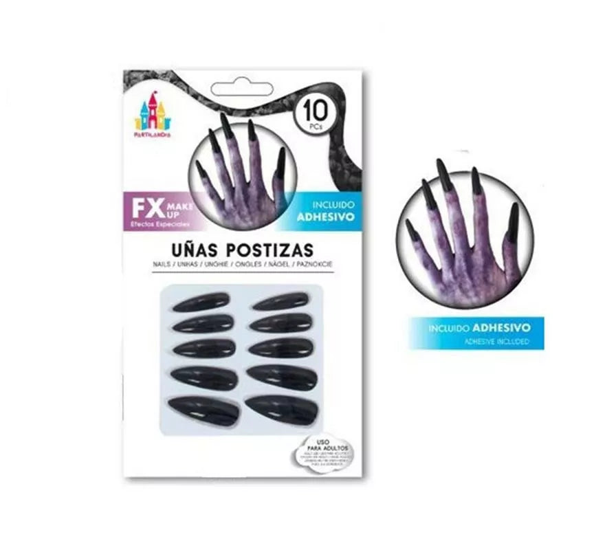 Translation missing: es.Pack de 10 Uñas de Bruja, Vampira o Diablesa en colores surtidos