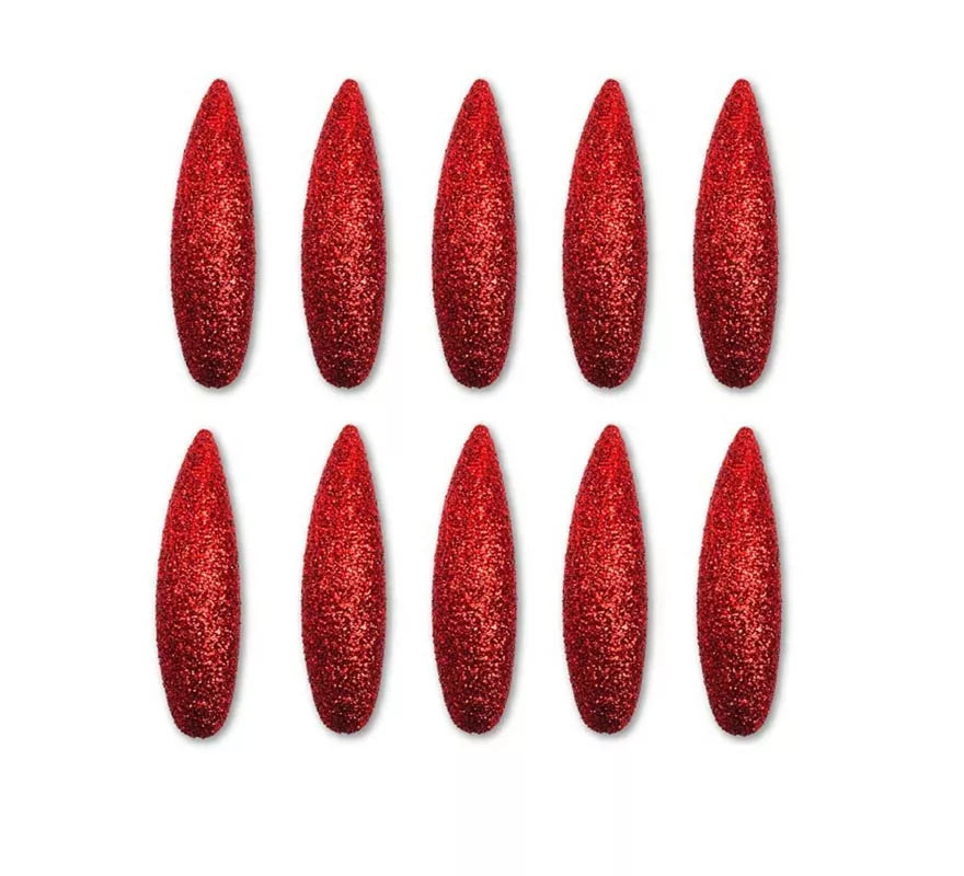 Translation missing: es.Pack de 10 Uñas de Demonio rojas con purpurina
