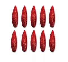 Confezione da 10 unghie da demone rosso con glitter
