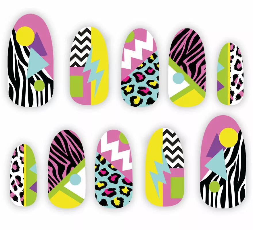 Translation missing: it.Pack de 10 Uñas de los años 80 con glue adulto