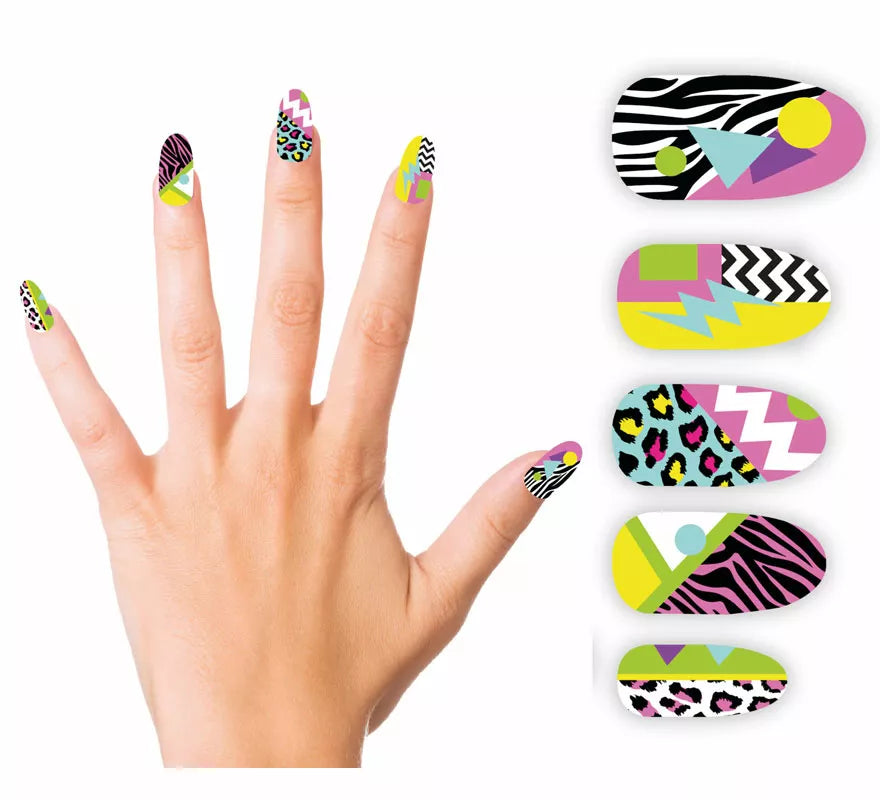 Translation missing: it.Pack de 10 Uñas de los años 80 con glue adulto