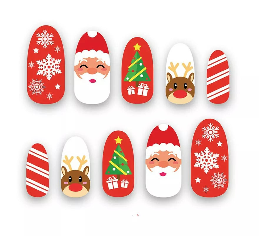 Translation missing: it.Pack de 10 Uñas Figuras Navideñas con adhesivo