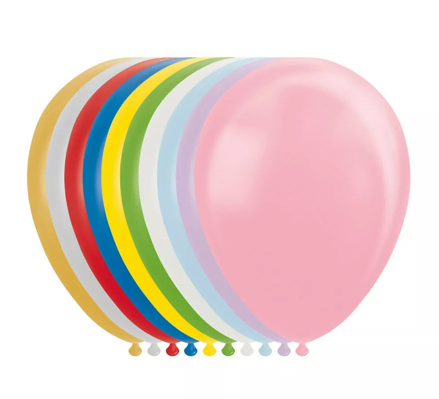 Translation missing: it.Pack de 100 Globos Metalizados/ Perlados Colores Surtidos de 30 cm