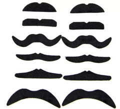 Pack de 12 Bigotes Negros