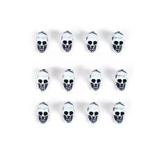 Confezione da 12 teschi bianchi decorativi