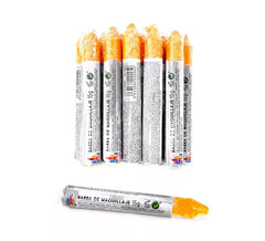 Pack de 12 Ceras naranja fluorescente
