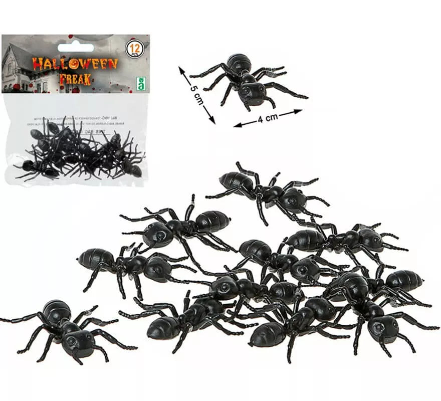 Pack de 12 Hormigas Negras 12X15 cm