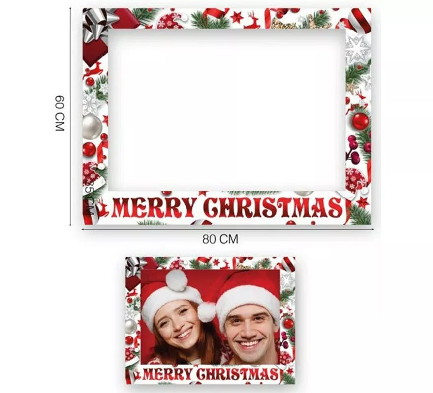 Translation missing: it.Pack de 12 Photocall Merry Christmas blanco de 80x60 cm