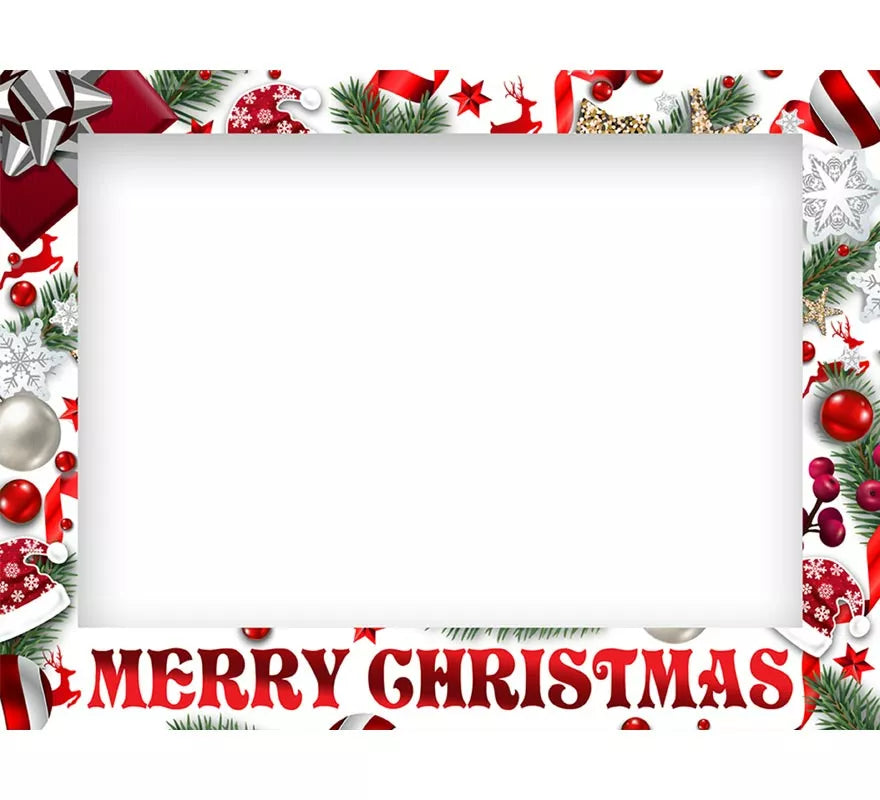 Translation missing: es.Pack de 12 Photocall Merry Christmas blanco de 80x60 cm
