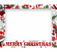 Confezione da 12 Photocalls Merry Christmas bianchi che misurano 80x60 cm